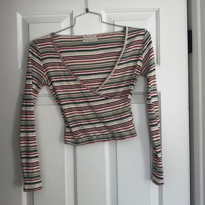 Urban Outfitters Stripped Crop Long Sleeve